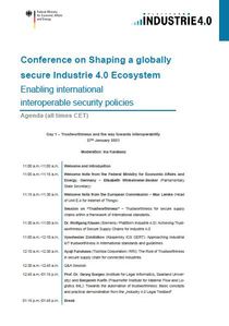 Conference Aganda: Shaping a globally secure Industrie 4.0 Ecosystem